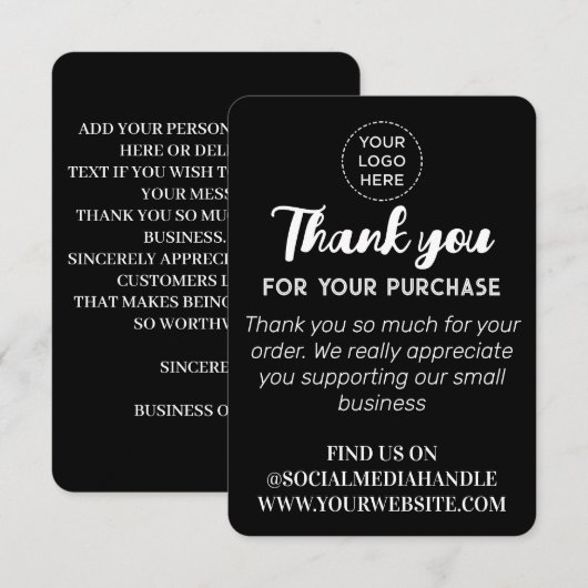 Aangepaste logo sociale media zwart flat bedankt k (Voorkant / Achterkant)