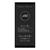 Aangepaste Logo & sociale pictogrammen Roos Goud Z Reclamekaart (Achterkant)