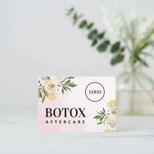 Aangepaste Logo Spring Botox Aftercare Card Visitekaartje (Staand voorkant)