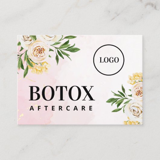 Aangepaste Logo Spring Botox Aftercare Card Visitekaartje (Voorkant)