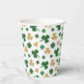 Aangepaste Logo St. Patrick Shamrock Green Gold Papieren Bekers (Achterkant)