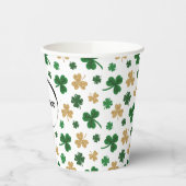 Aangepaste Logo St. Patrick Shamrock Green Gold Papieren Bekers (Links)