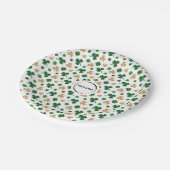 Aangepaste Logo St. Patrick Shamrock Green Gold Papieren Bordje (Gekanteld)
