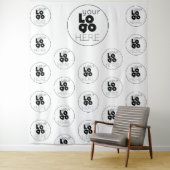 Aangepaste logo stap- en herhalingsfotohokje achte wandkleed (In situ)