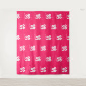 Aangepaste Logo Step + Herhaal Hot Pink Photo Back Wandkleed (Voorkant)