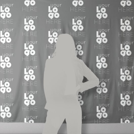 Aangepaste logo Step Repeat Grijs fotohokje achter Wandkleed