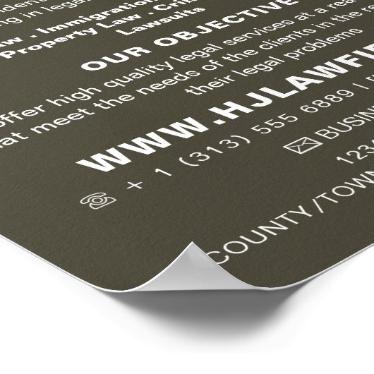 Aangepaste Logo, stijlvolle juridische services om Poster (Hoek)