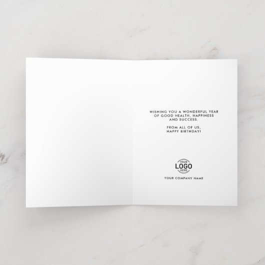 Aangepaste Logo Stijlvolle Modern Business Happy B Folie Wenskaart (Binnenlaag)