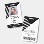 Aangepaste Logo streepjescode foto foto foto van w Badge (Voor- en achterkant)