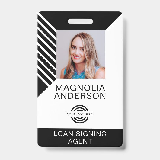 Aangepaste Logo streepjescode foto foto foto van w Badge (Voorzijde)