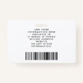 Aangepaste Logo streepjescode foto foto foto van w Badge (Achterkant)
