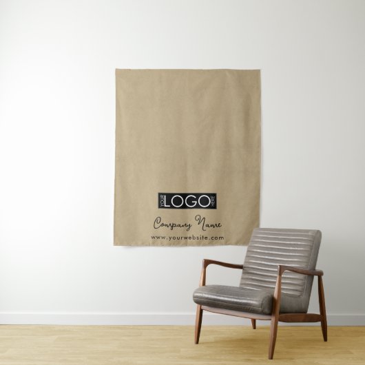 Aangepaste Logo Tafel Runner Banner Script Kraft Wandkleed (In situ)