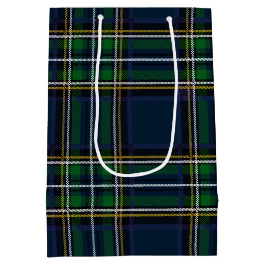 Aangepaste Logo Tartan Papieren Geschenktas Medium Cadeauzakje (Achterkant)