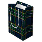 Aangepaste Logo Tartan Papieren Geschenktas Medium Cadeauzakje (Achterkant Gekanteld)