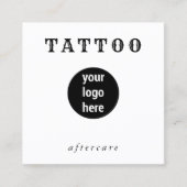 Aangepaste Logo-Tattoo nazorginstructies QR-code Vierkante Visitekaartje (Voorkant)