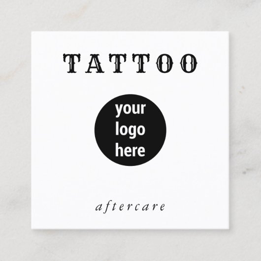 Aangepaste Logo-Tattoo nazorginstructies QR-code Vierkante Visitekaartje (Voorkant)