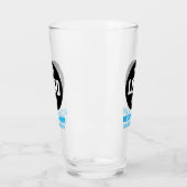 Aangepaste Logo & tekst 16oz blauw gepersonaliseer Glas (Links)