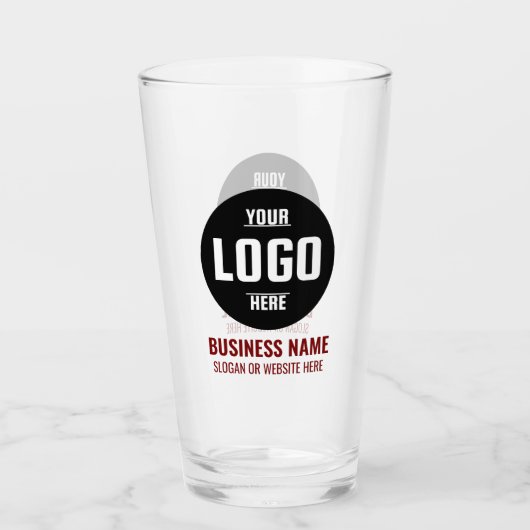 Aangepaste Logo & tekst 16oz gepersonaliseerd bier Glas (Voorkant)