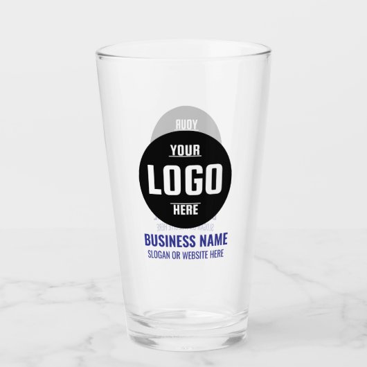 Aangepaste Logo & tekst 16oz gepersonaliseerd bier Glas (Voorkant)
