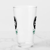 Aangepaste Logo & tekst 16oz Groen gepersonaliseer Glas (Links)