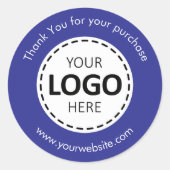 Aangepaste Logo / Tekst Blauw Ronde Stickers Blad (Voorkant)