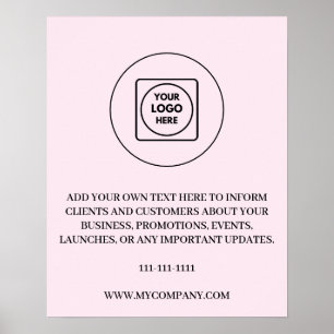 Aangepaste logo-tekst branding Blush Roze Esthetie Poster