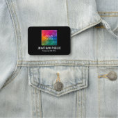 Aangepaste Logo tekst Classic Pin Back of Magnetis Naamplaatje (In situ)