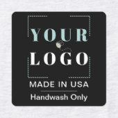 Aangepaste Logo Tekst en Country Square Zwart Kled Labels (Design 2)