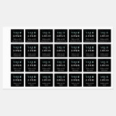 Aangepaste Logo Tekst en Country Square Zwart Kled Labels (Vel)