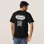 Aangepaste Logo Tekst en QR Code Business T-shirt (Achterkant volledig)