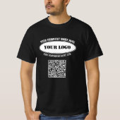 Aangepaste Logo Tekst en QR Code Business T-shirt (Voorkant)