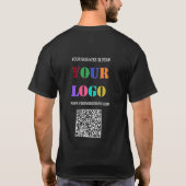 Aangepaste Logo Tekst en QR Code Business T-shirt (Achterkant)