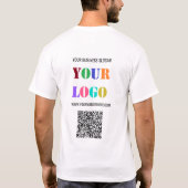 Aangepaste Logo Tekst en QR Code Zakelijk T-shirt (Achterkant)
