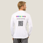 Aangepaste Logo-tekst en QR-code Zakelijke Sjabloo Tri-Blend Shirt (Achterkant)