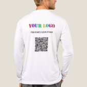 Aangepaste Logo-tekst en QR-code Zakelijke Sjabloo Tri-Blend Shirt (Achterkant)