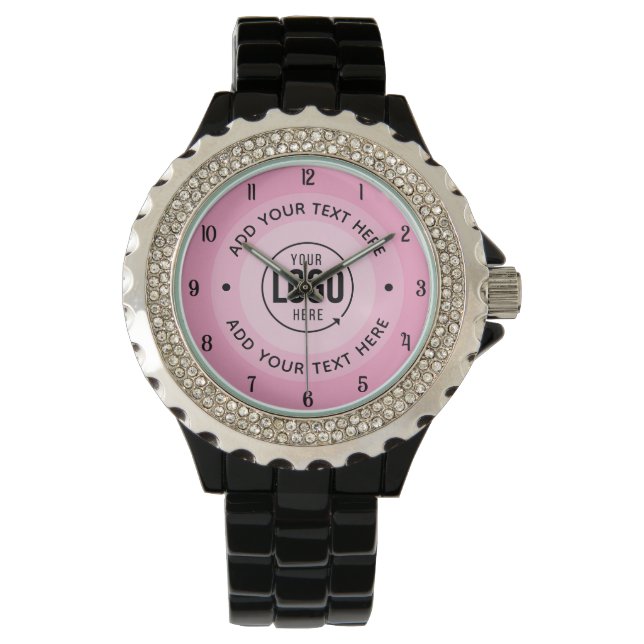 ⌚ Aangepaste Logo-tekst | Gepersonaliseerd cadeau  Horloge (Voorkant)