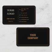 Aangepaste Logo Tekst Goud en Zwart Visitekaartje (Voorkant / Achterkant)