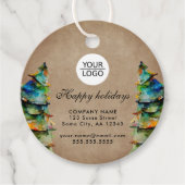 Aangepaste Logo tekst kerstboompromotie toevoegen Bedankjes Labels (Voorkant)