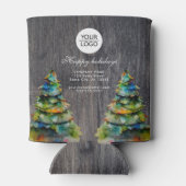 Aangepaste Logo tekst kerstboompromotie toevoegen Blikjeskoeler (Achterkant)