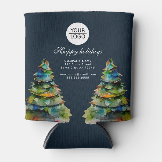 Aangepaste Logo tekst kerstboompromotie toevoegen Blikjeskoeler (Voorkant)