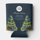 Aangepaste Logo tekst kerstboompromotie toevoegen Blikjeskoeler (Achterkant)