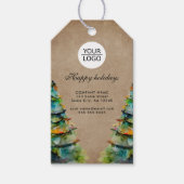 Aangepaste Logo tekst kerstboompromotie toevoegen Cadeaulabel (Voorkant)