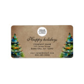 Aangepaste Logo tekst kerstboompromotie toevoegen Etiket (Voorkant)