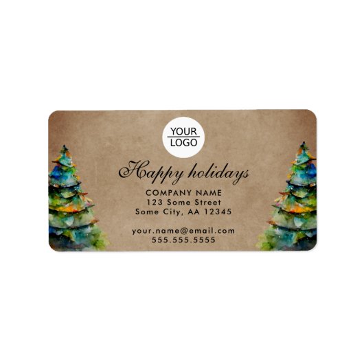 Aangepaste Logo tekst kerstboompromotie toevoegen Etiket (Voorkant)