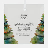 Aangepaste Logo tekst kerstboompromotie toevoegen Glas Ornament (Achterkant)