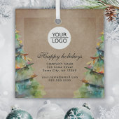 Aangepaste Logo tekst kerstboompromotie toevoegen Glas Ornament