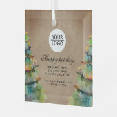 Aangepaste Logo tekst kerstboompromotie toevoegen Glas Ornament (Voorkant links)