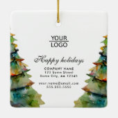 Aangepaste Logo tekst kerstboompromotie toevoegen Keramisch Ornament (Achterkant)