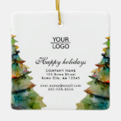 Aangepaste Logo tekst kerstboompromotie toevoegen Keramisch Ornament (Voorkant)