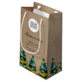 Aangepaste Logo tekst kerstboompromotie toevoegen Klein Cadeauzakje (Achterkant Gekanteld)